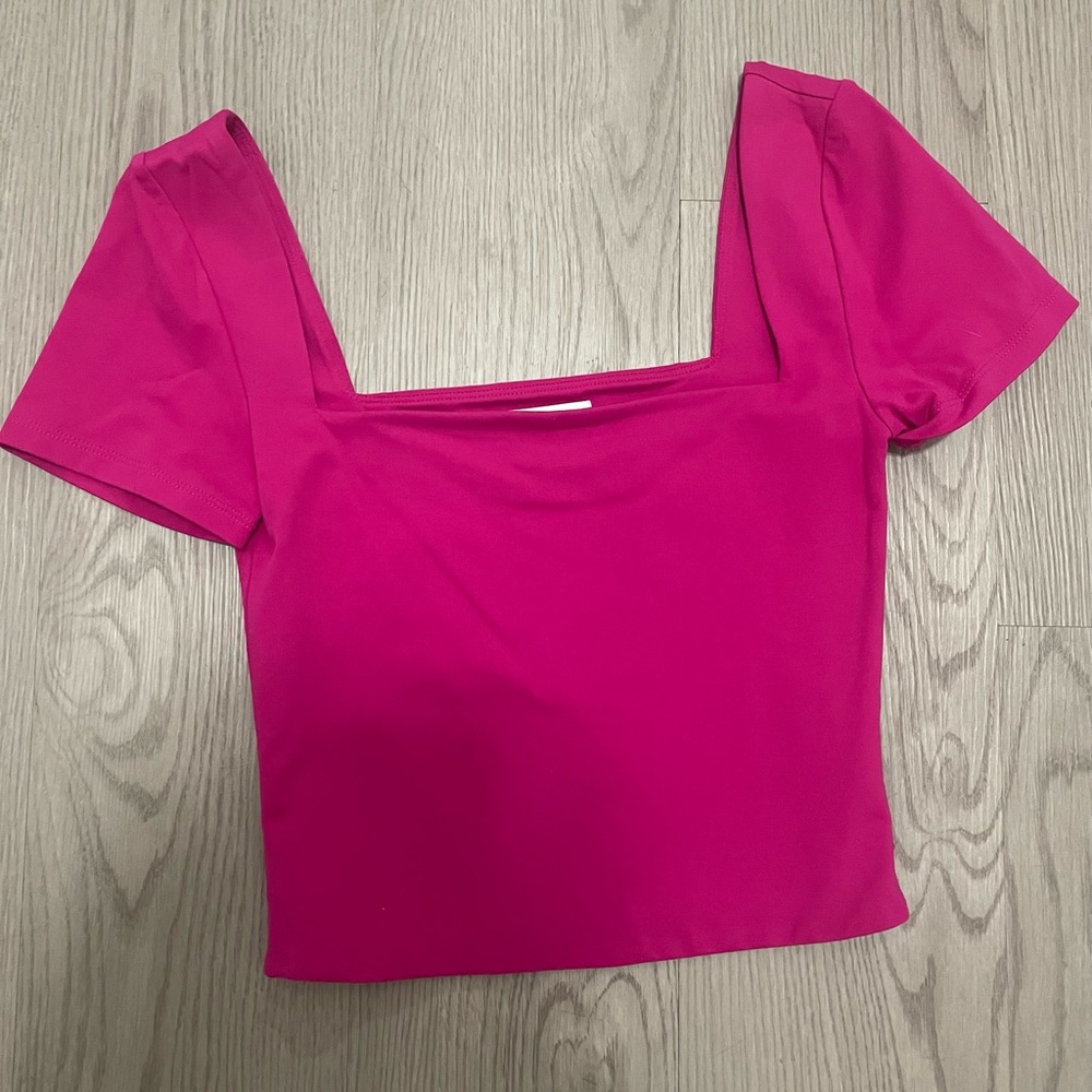 Women's Pink Square Neck Top